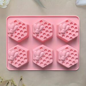 Molde de silicona panal con abeja 6 cavidades