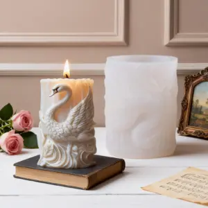 Molde de vela decorativa cisne elegante