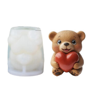 Molde de Vela “Osito con Corazón”