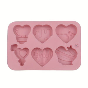 Molde de silicona corazones creativos 6 cavidades