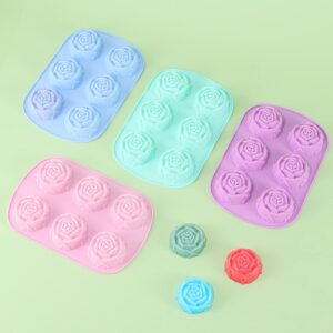 Molde de silicona rosas 3d - 6 cavidades
