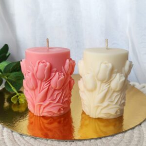 Molde de silicona vela floral tulipanes diseño elegante