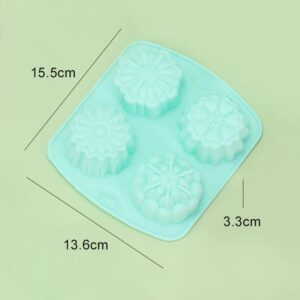 Molde de silicona flores 4 cavidades, molde para jabón, velas y resina