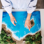 Cuadro efecto mar realizado con Ocean Resin de ResinPro